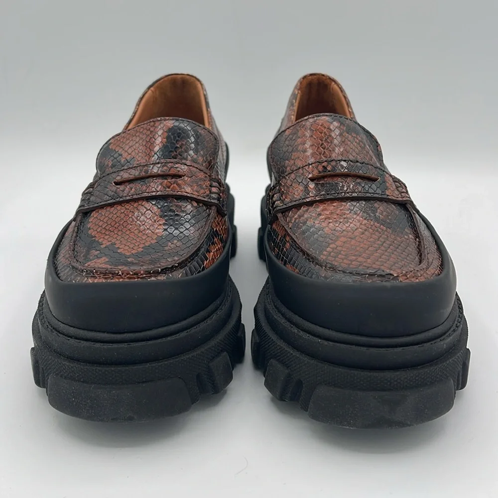 Ganni Embossed Snake Chunky Loafer